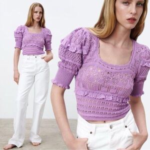 Zara Purple Knit Crop Top